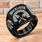 Personalized Bricklayer Heritage Trowel signet ring in black, Custom Name and Custom Company Name