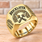 Personalized Bricklayer Heritage Trowel signet ring in gold, Custom Name and Custom Company Name