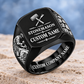 Personalized Stonemason Signature Crest signet ring in black, Custom Name and Custom Company Name