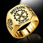 Mechanic Classic Emblem ring in Gold, showing CUSTOM NAME and SINCE 2000