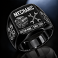 Mechanic Twin Icons ring in Black, showing CUSTOM NAME and SINCE 2000