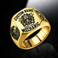 Mechanic Bold Lettering ring in Gold, showing CUSTOM NAME and SINCE 2000
