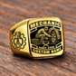 Mechanic Black Face Badge ring in Gold, showing CUSTOM NAME and SINCE 2000