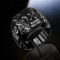 Mechanic Split Emblem ring in Black, showing CUSTOM NAME and SINCE 2000