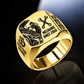 Mechanic Split Emblem ring in Gold, showing CUSTOM NAME and SINCE 2000