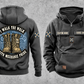 Mechanic Walk the Walk Badge Vintage Hoodie in Dark Gray, separated front and back views with CUSTOM NAME and SINCE 2000 sample chest text, crossed-wrench gear motifs and arched boots artwork.