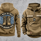Mechanic Walk the Walk Badge Vintage Hoodie in Kaki, separated front and back views with CUSTOM NAME and SINCE 2000 sample chest text, crossed-wrench gear motifs and arched boots artwork.