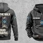 Mechanic Proud Walk Vintage Hoodie in Dark Gray, fully separated front and back views with boots and wrench-and-gear artwork, sample text CUSTOM NAME and SINCE 2000, and I WALK THE WALK / PROUD / MECHANIC on the back.