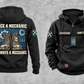 Mechanic Once and Always Vintage Hoodie in Black, complete front and back views with boot, gear and socket-rail artwork, sample chest text CUSTOM NAME and SINCE 2000.