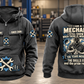 Mechanic Skills and Pride Vintage Hoodie in Dark Gray, complete separated front and back views with sample chest text CUSTOM NAME and SINCE 2000, gear-and-wrench motifs, and mechanic portrait back artwork.