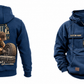 Mechanic Ready Every Day Portrait Vintage Hoodie in Dark Blue, full front and back views with sample text CUSTOM NAME and SINCE 2000, crossed-wrench gear chest emblems and kneeling mechanic back artwork.