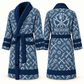 Personalized Mechanic Bathrobe blue front and back
