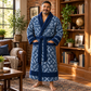 Personalized Mechanic Bathrobe Blue worn at home