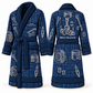 Personalized Mechanic Bathrobe - Blueprint Workshop blue front and back view