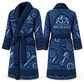 Personalized Mechanic Bathrobe - Contour Lines blue front and back view