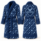 Personalized Mechanic Bathrobe - Diamond Emblems blue front and back view