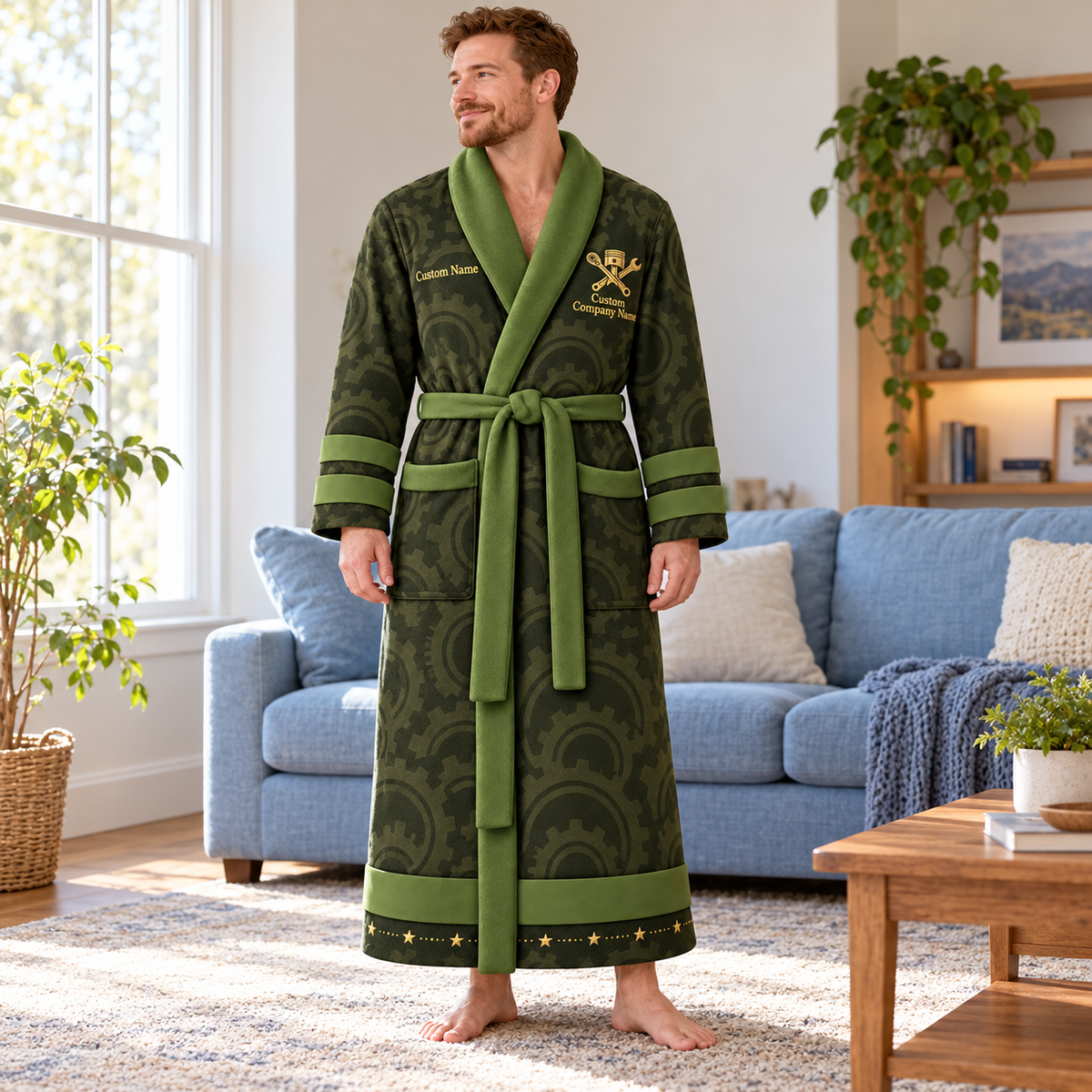 Personalized Mechanic Bathrobe - Signature Silhouette lifestyle view