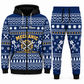 mechanic navy Winter Snowflake full-zip hoodie and jogger combo with Custom Name and Custom Company Name