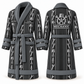 Personalized Mechanic Bathrobe - Workbench Stripes slate front and back view
