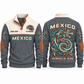 Herencia Viva personalized Mexican Pride sports sweatshirt in Grey, front and back design