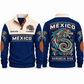 Herencia Viva personalized Mexican Pride sports sweatshirt in Navy, front and back design