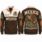 Orgullo Mexicano personalized Mexican Pride sports sweatshirt in Brown, front and back design