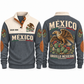 Orgullo Mexicano personalized Mexican Pride sports sweatshirt in Grey, front and back design