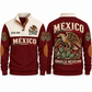 Orgullo Mexicano personalized Mexican Pride sports sweatshirt in Jujube Red, front and back design
