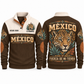 Fuerza de Mi Tierra personalized Mexican Pride sports sweatshirt in Brown, front and back design