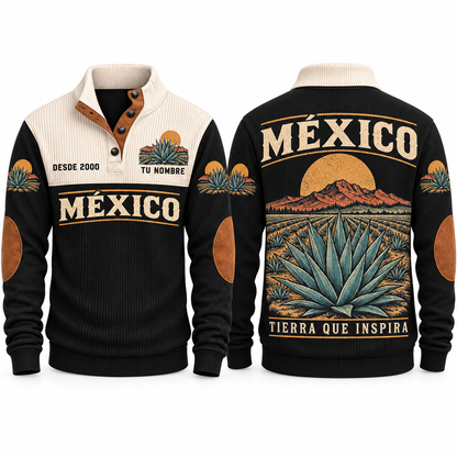 Tierra que Inspira personalized Mexican Pride sports sweatshirt in Black, front and back design