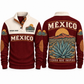Tierra que Inspira personalized Mexican Pride sports sweatshirt in Jujube Red, front and back design