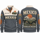 Tierra de Volcanes personalized Mexican Pride sports sweatshirt in Grey, front and back design