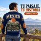 Tierra de Volcanes | Mexican Pride Personalized Sports Sweatshirt lifestyle mockup in Navy