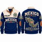 México en el Corazón personalized Mexican Pride sports sweatshirt in Navy, front and back design
