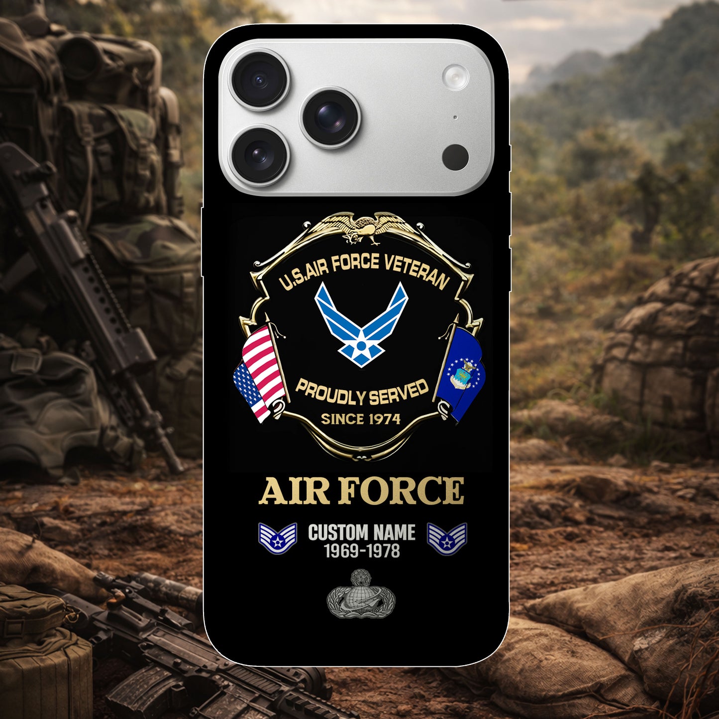 Air Force Badge - Personalized US Veteran/ Soldier With Rank And Name Phone Case - 1776297602