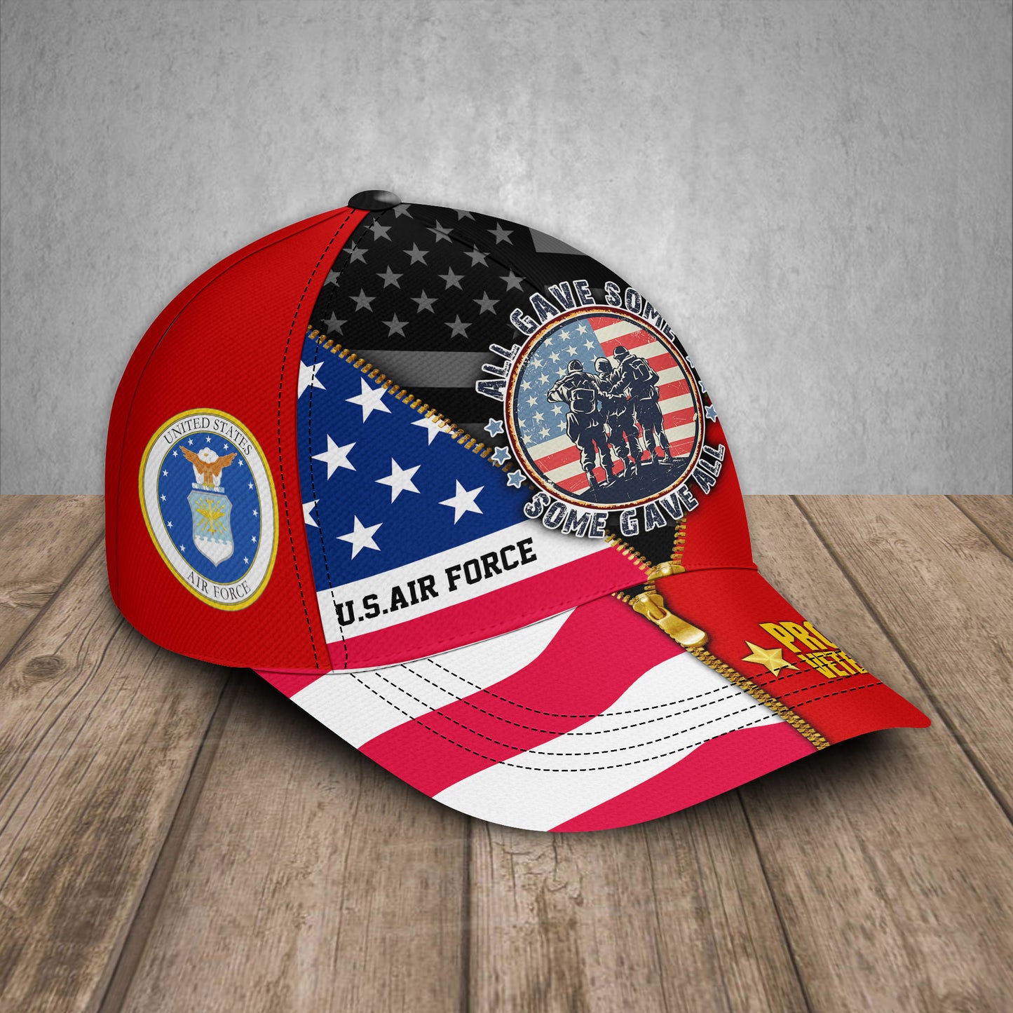 Air Force Badge - Personalized Rank And Name US Soldier/Veterans Baseball Cap - 1776038402