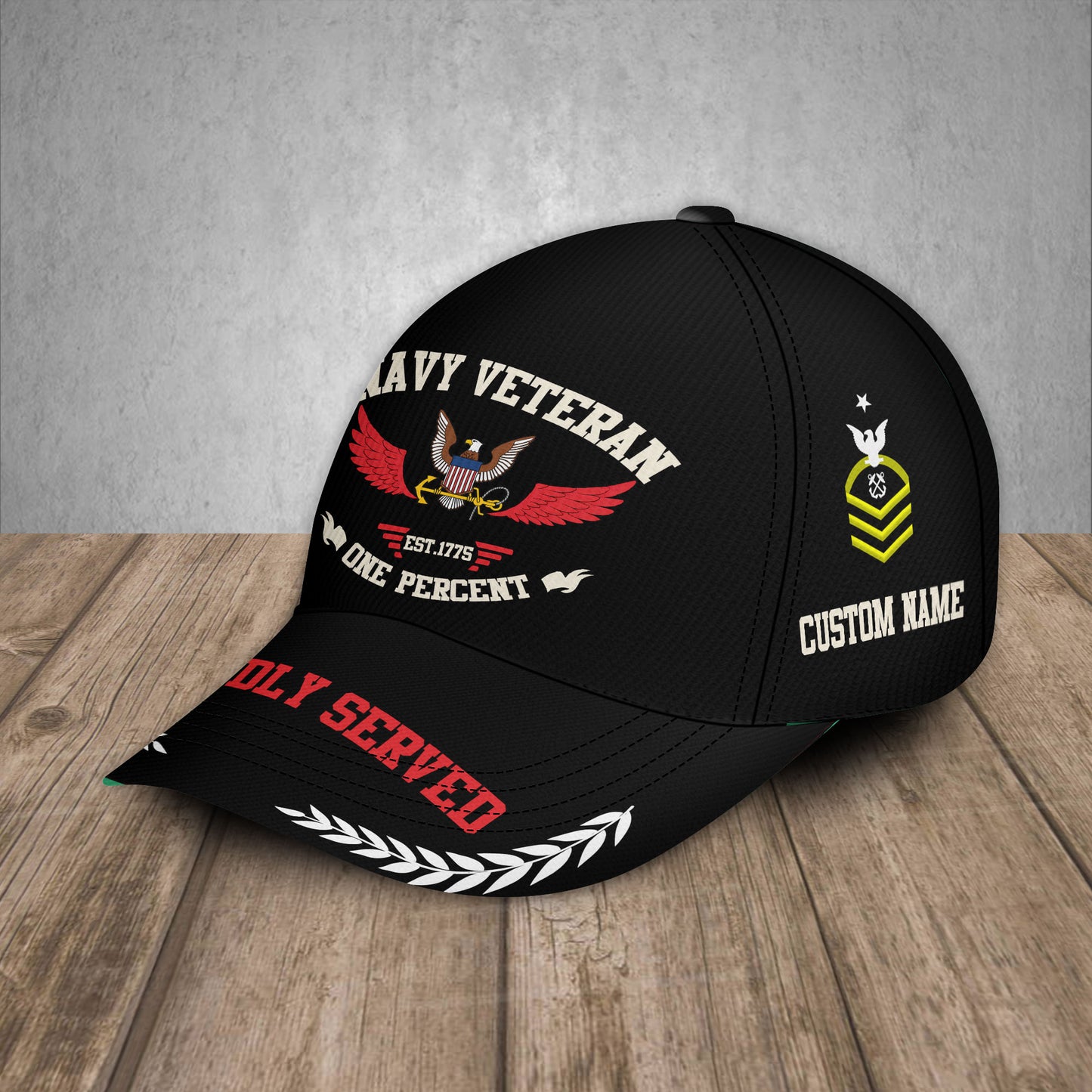 Navy Badge - Personalized Military Cap, USA Cap, Custom Military Branch, Patriotic Gift - 1778457601