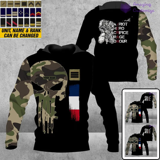 Personalized France Soldier/ Veteran Camo With Name And Rank Hoodie - 2806230001