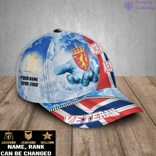 Personalized Rank, Year And Name Norway Soldier/Veterans Camo Baseball Cap - 1721260802