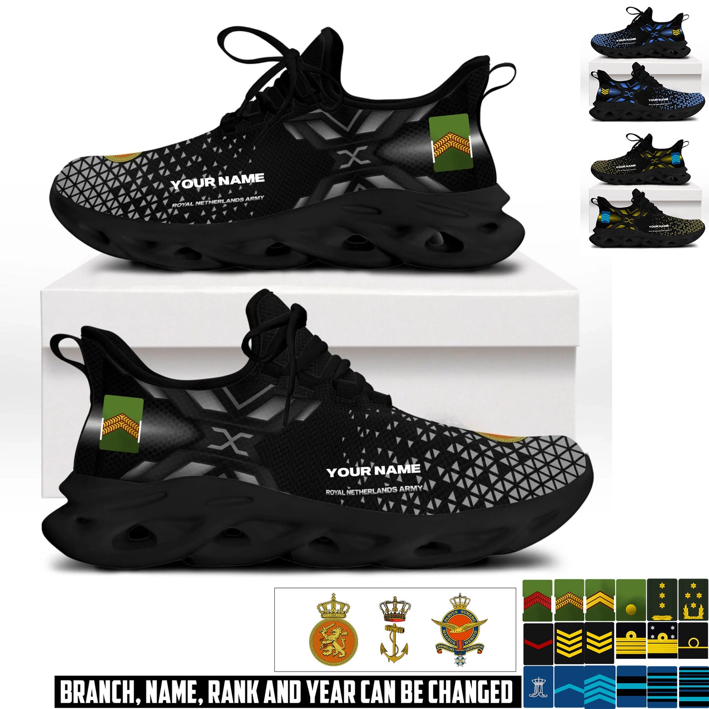 Personalized Netherlands Soldier/ Veteran With Name And Rank Men Sneakers - 17592768