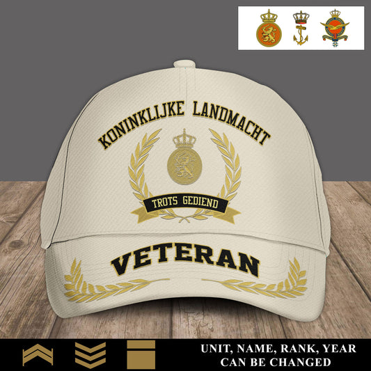 Personalized Rank, Year And Name Netherlands Soldier/Veterans Baseball Cap - 17536608