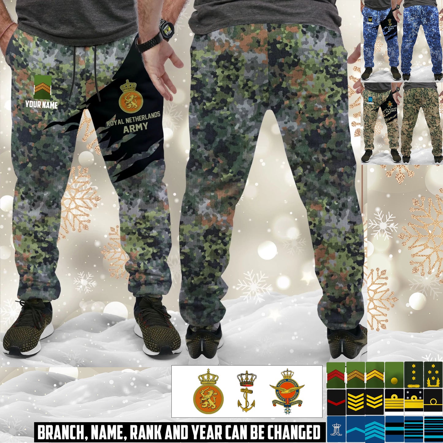 Personalized Netherlands Soldier/ Veteran With Name And Rank Unisex Jogger - 17584128