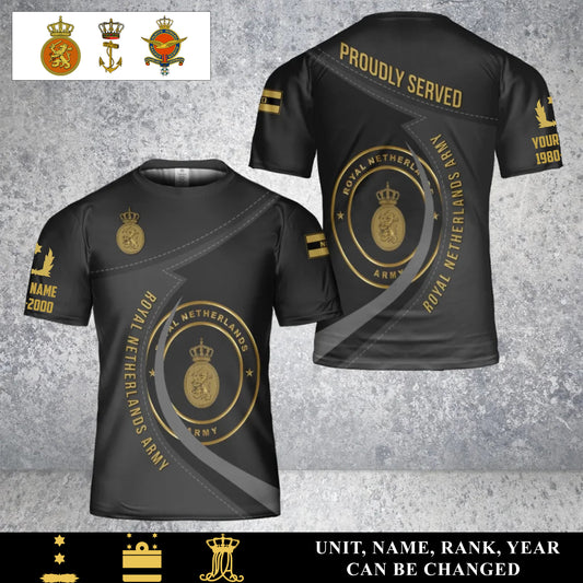 Personalized Netherlands Soldier/Veteran Camo with Name, Year and Rank T-Shirt All Over Printed - 17453664
