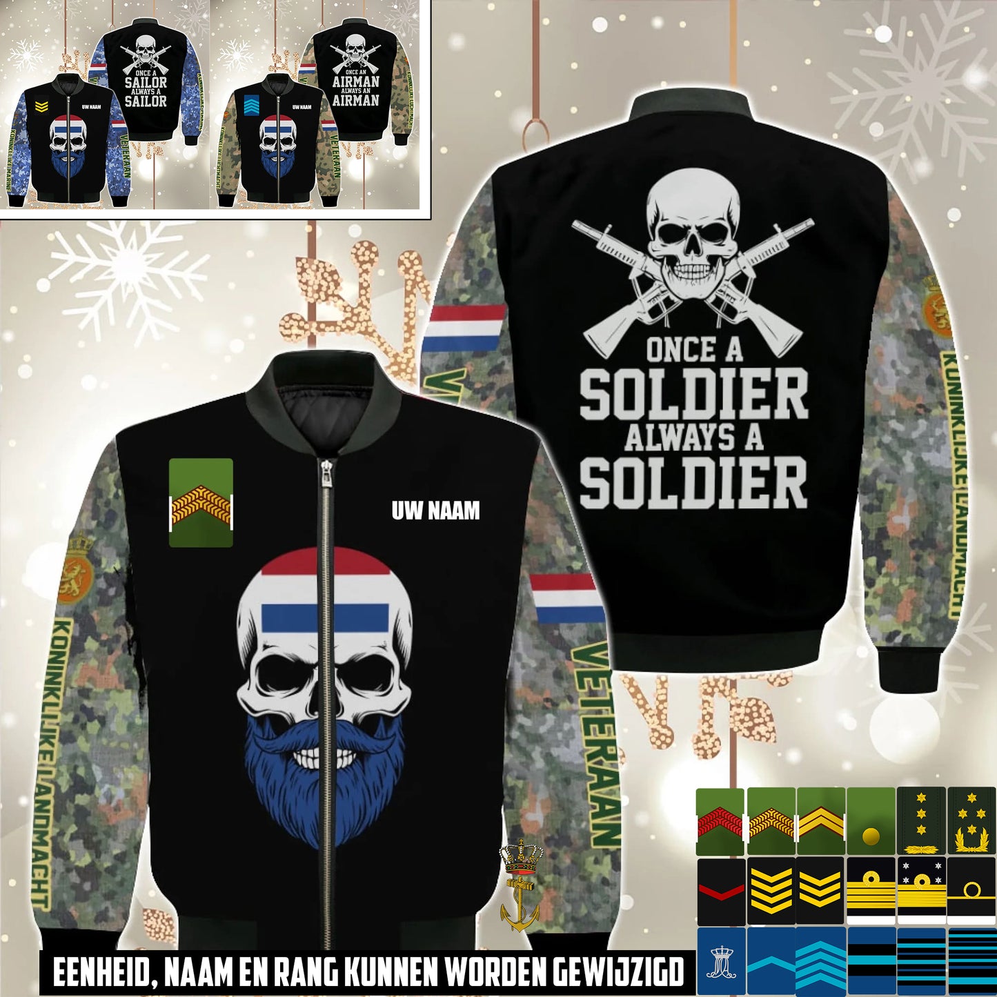 Nederlandse Veteraan Camo Bomberjack – Gepersonaliseerd met Naam & Rang - 17580672