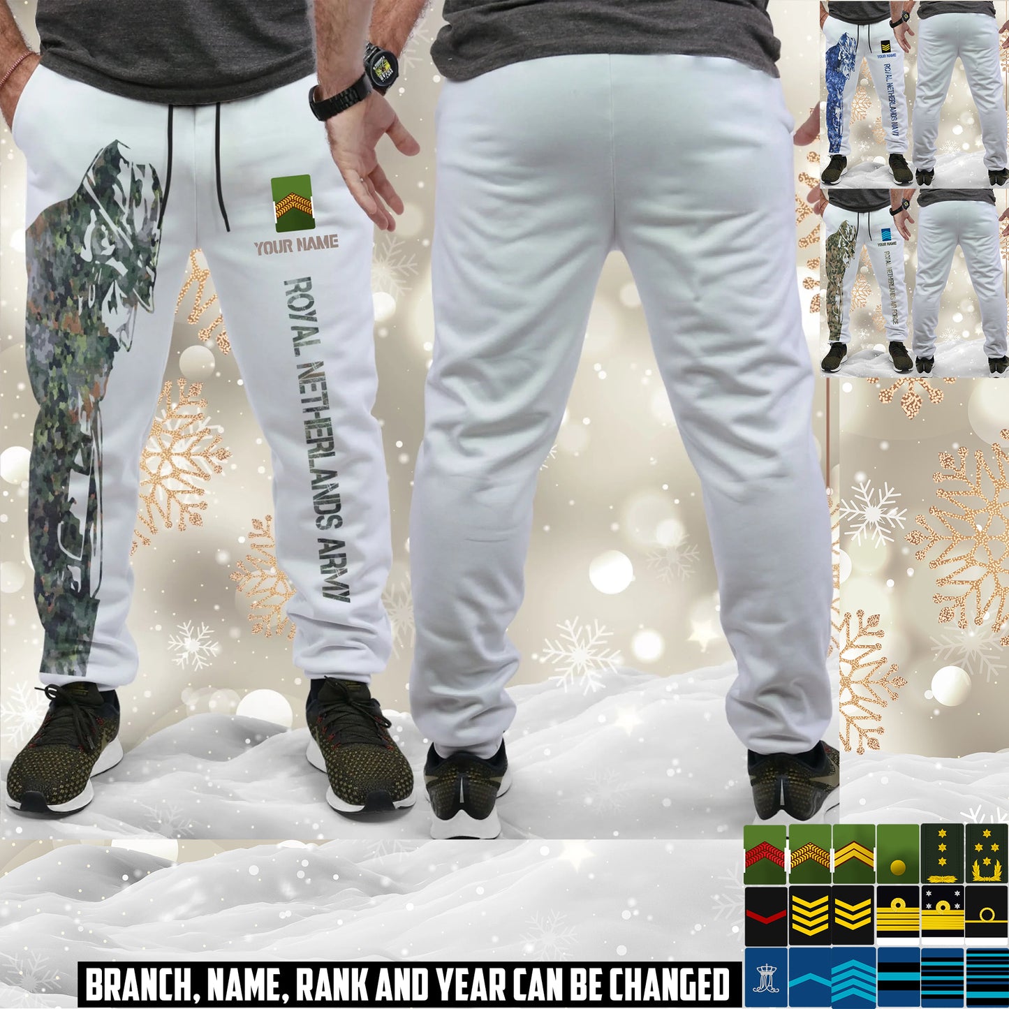 Personalized Netherlands Soldier/ Veteran With Name And Rank Unisex Jogger - 17594496