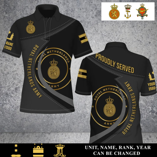 Personalized Netherlands Soldier/Veteran Camo with Name, Year and Rank POLO All Over Printed - 17453664