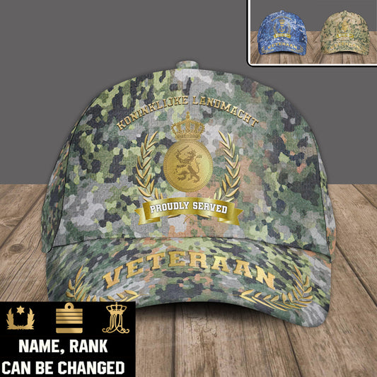 Personalized Rank, Year And Name Netherlands Soldier/Veterans Baseball Cap - 17534016