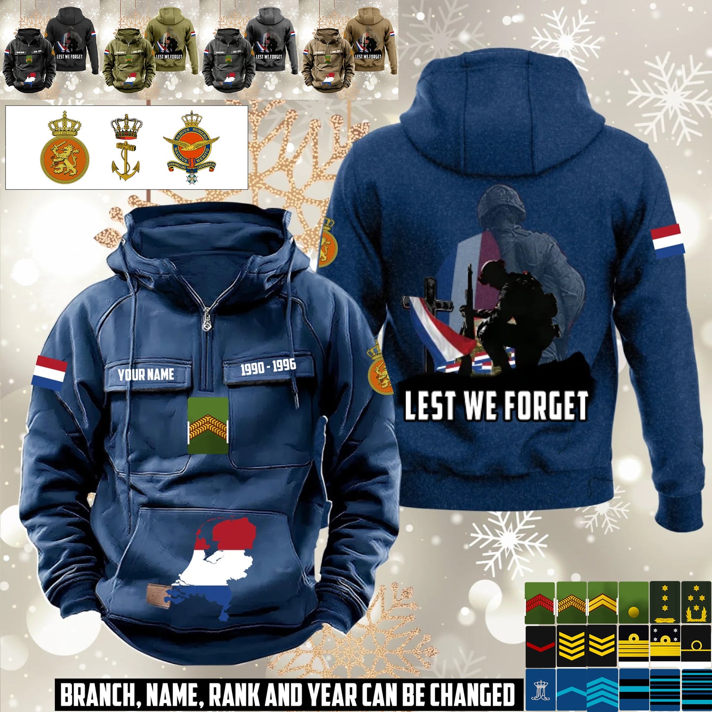 Personalized Netherlands Soldier/Veteran Vintage Hoodie All Over Printed - 1760486402