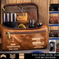 Personalized Netherlands Soldier/ Veteran With Name And Rank Leather Toiletry Bag - 17591040