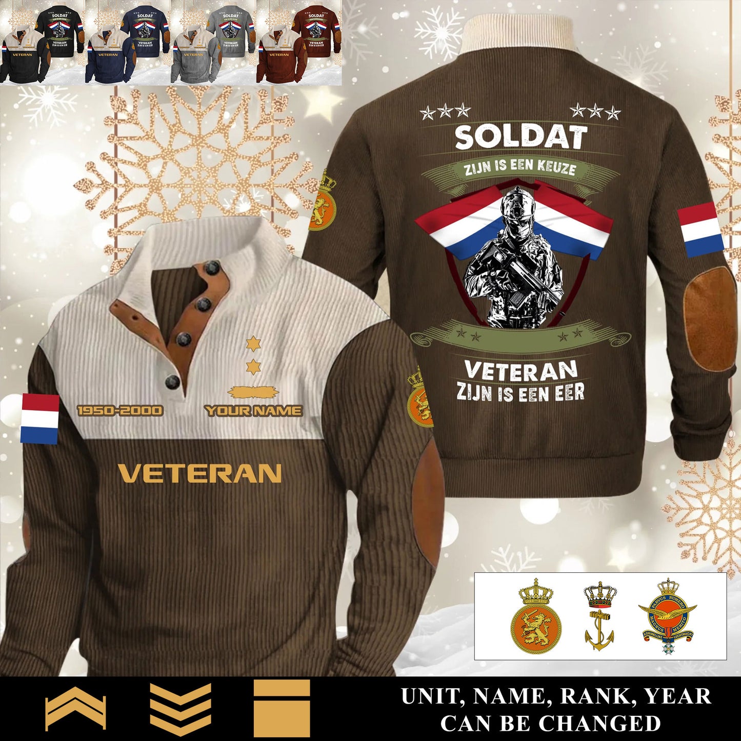 Personalized Netherlands Soldier/ Veteran With Name, Year And Rank Sports Sweatshirt - 17565120